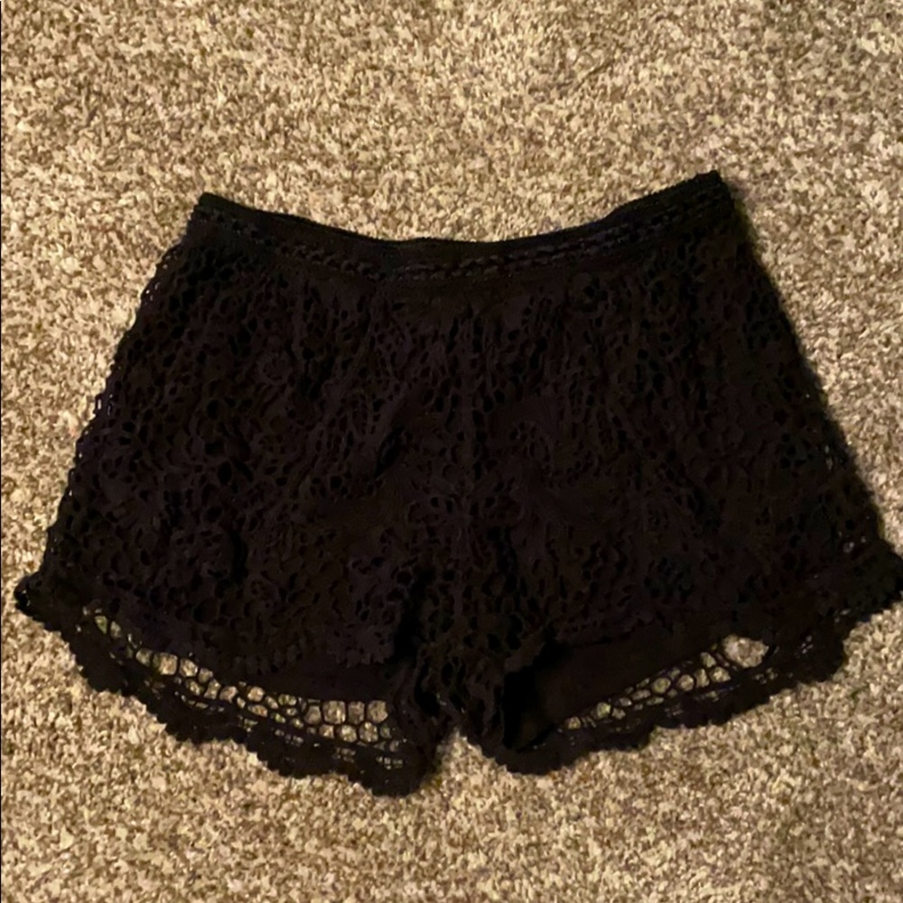 Black lace shorts